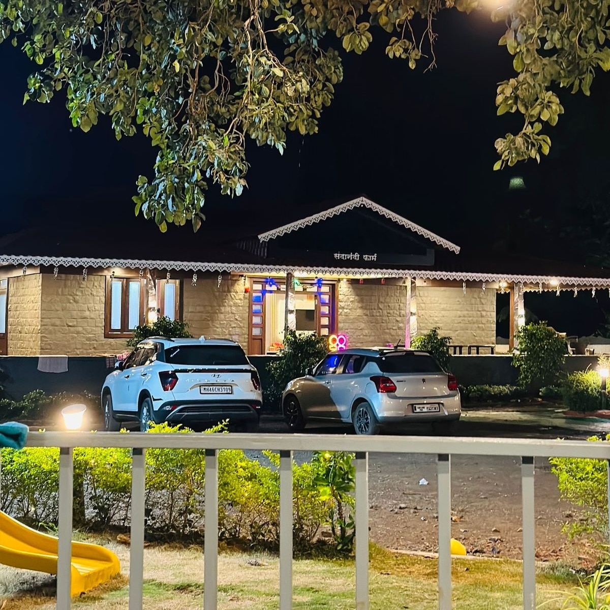 Farmhouse resort in Karjat with swimming pool, lawn and bungalow